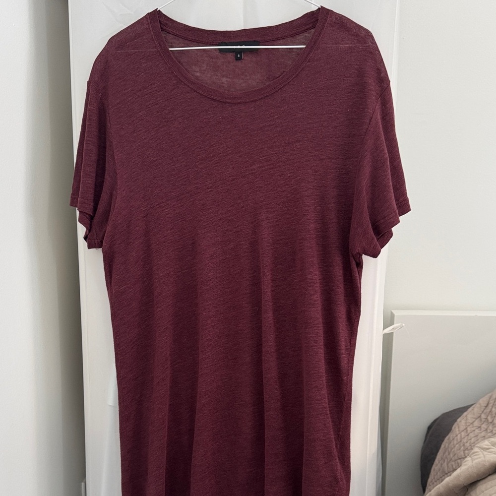 IRO Burgundy Short Sleeve Crewneck Tee